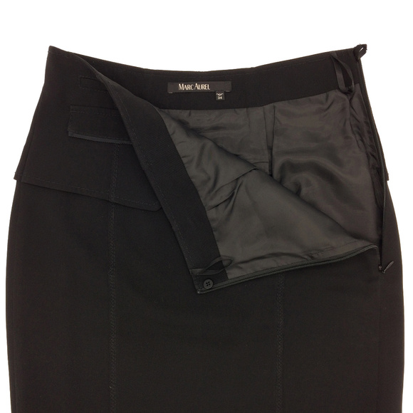 Marc Aurel Dressy Black Pencil Skirt 34 Size 2 - Picture 2 of 5